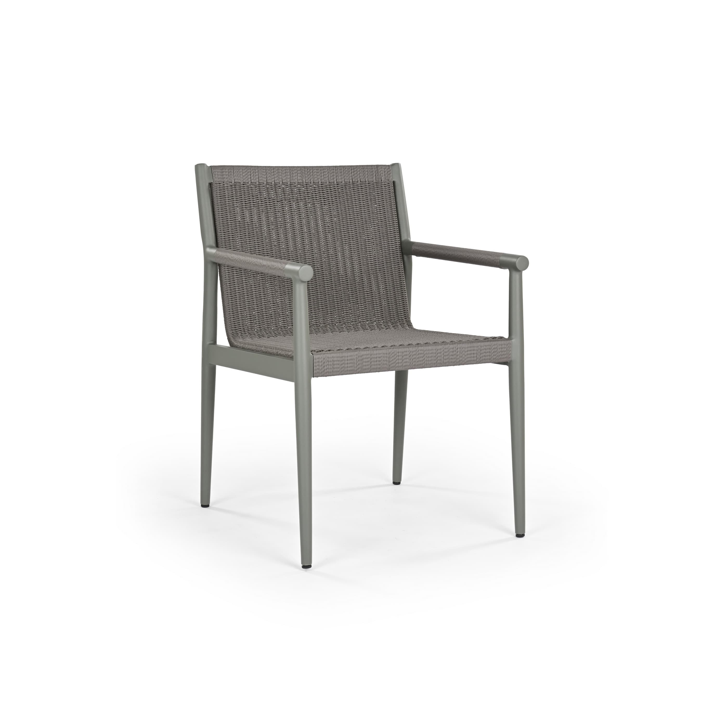 Jersey aluminum dining armchair