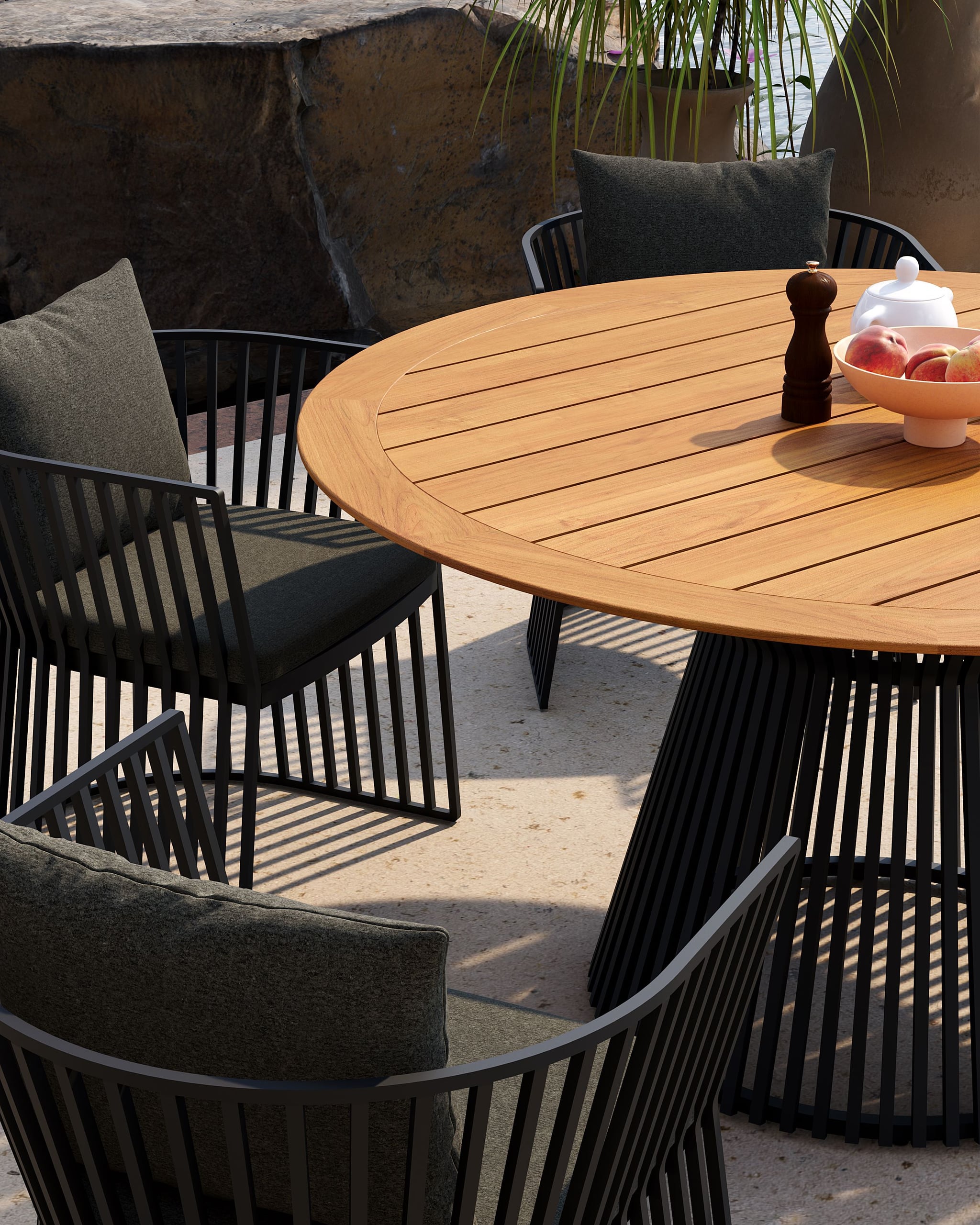 Fence round dining table