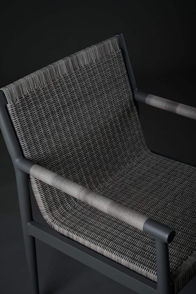 Jersey aluminum dining armchair